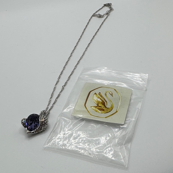 Swarovski Jewelry - Swarovski Silver-toned Purple Crystal Heart Pendant Necklace